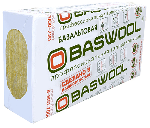 Минеральная вата Baswool (Басвул) Вент Фасад 90 (1200х600х100 мм) 3 шт (2,16 м2, 0,216 м3) в упаковке – ТСК Дипломат