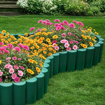 Ограждение Садовый конструктор зеленое, высота 15 см, Стандартпарк
