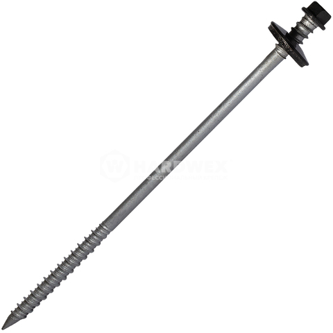 Шурупы для крепления сэндвич-панелей 7.0/6.3x160 мм RUSPERT (SILVER GREY), RAL 9005 глубокий черный, 20 шт, Hardwex