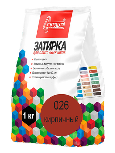 Затирка для плиточных швов цвет Красный кирпич, 026, 1 кг, Старатели, мешок