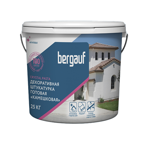 CRYSTAL PASTA, 25 кг, Готовая декоративная акриловая "камешковая" штукатурка, Bergauf