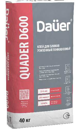 Клей монтажный тонкошовный Dauer Quader D600, 40 кг, мешок