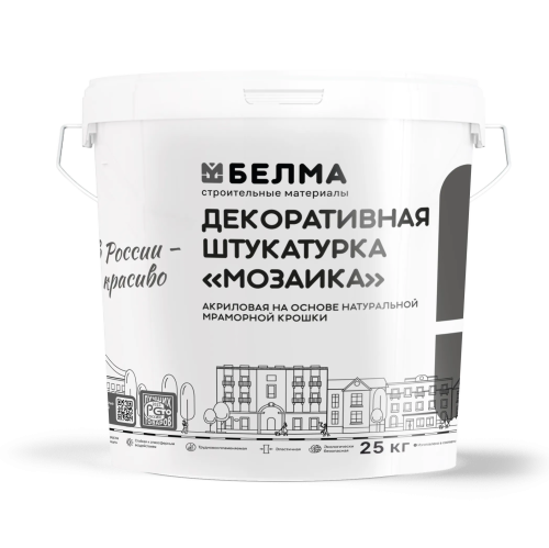 Декоративная штукатурка акриловая «Мозаика» с добавлением натуральной слюды, БЕЛМА