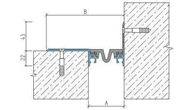 Деформационный шов тип ДШО-0-УГЛ/050