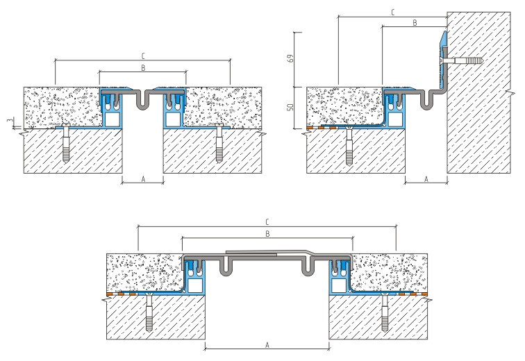 Деформационный шов тип ДПШ-50/150 нерж. сталь, Аквабарьер