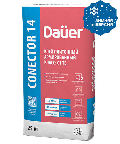 Dauer Conector Плюс Зима Клей плиточный Универсальный C1, мешок 25 кг