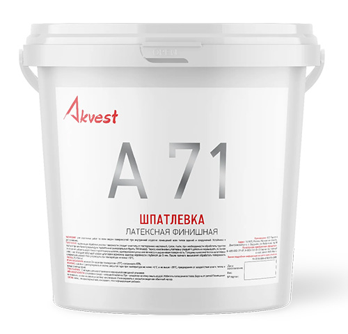 Шпатлевка латексная финишная А 71, 25 кг, Аквест
