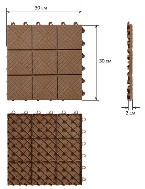 Напольное покрытие Модуль светло-коричневое, Стандартпарк