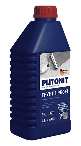 Грунтовка-концентрат глубокого проникновения PLITONIT Грунт 1 PROFI концентрат 1:5, 0,9 л