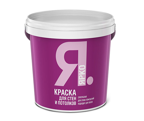 Краска ЯРКО для стен и потолков белая, ведро 1,3 кг