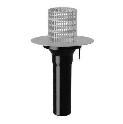 Воронка обогреваемая с корпусом из ПВХ и листвоуловителем VO-PVC 110x450