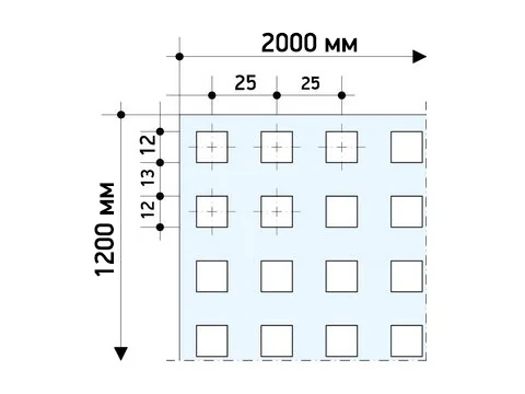 Саундлайн-Акустика 12/25 Квадро блочная, 4ПК, 2400х1200x12,5 мм
