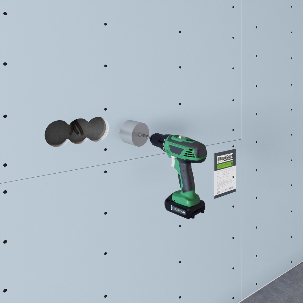 Звукоизоляционный подрозетник 1-секционный SoundGuard S-BOX 1 (115х115х36мм)(шт) 