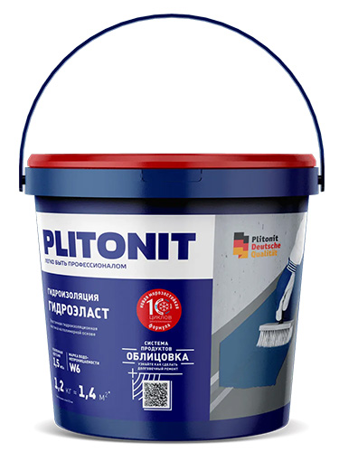 Эластичная гидроизоляционная мастика PLITONIT ГидроЭласт, 1,2 кг
