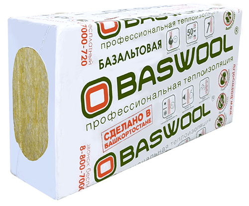 Минеральная вата Baswool (Басвул) Вент Фасад 70 (1200х600х100 мм) 3 шт (2,16 м2, 0,216 м3) в упаковке – ТСК Дипломат