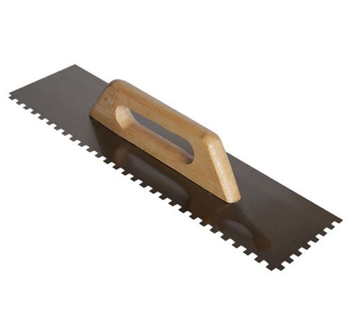 Гладилка зубчатая нержавеющая с деревянной ручкой 130мм х 480мм, зуб 8х8мм – ТСК Дипломат