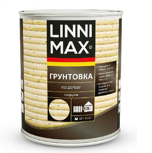 Лессирующий антисептик LINNIMAX Грунтовка по дереву 0,75 л