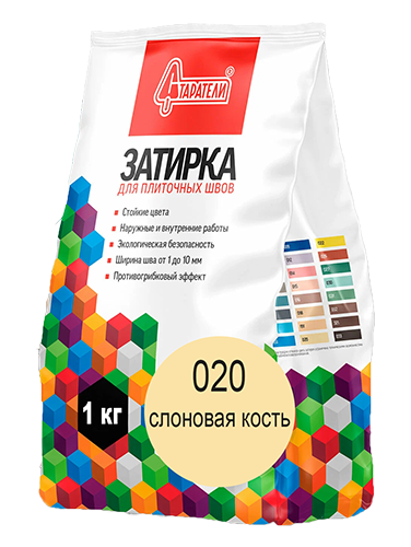 Затирка для плиточных швов Слоновая кость 020, 1 кг, Старатели, мешок