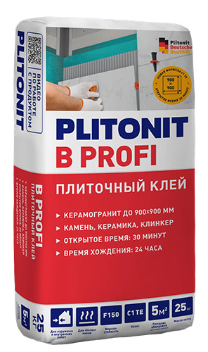 Клей для керамогранита PLITONIT В Profi Клей, 25 кг