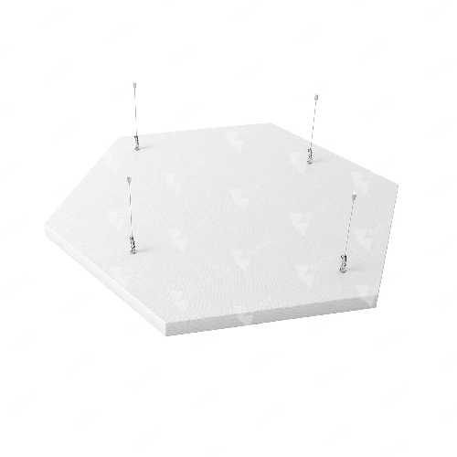 Акустический остров шестигранник БасАкустик 1100х935 цвет: белый