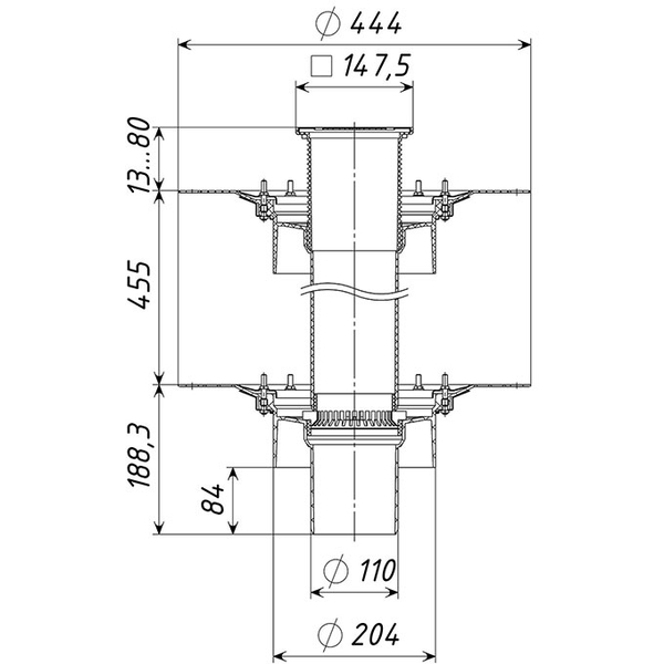 Воронка кровельная ТП-10.У.100/4