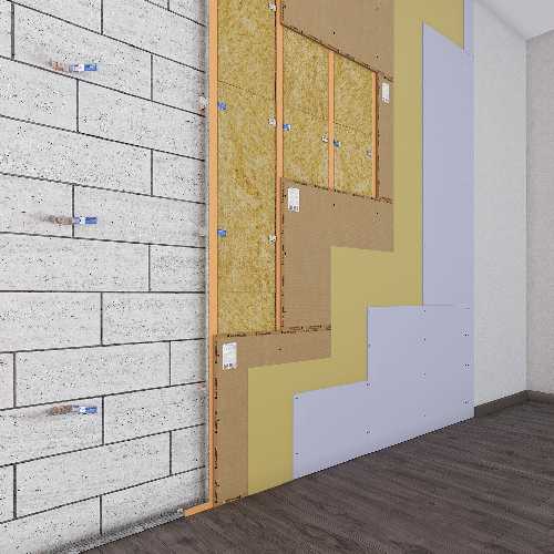 Каркасная система звукоизоляции стен «Барклайн Кварц Мембрана»