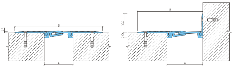 Деформационный шов ДША.Т-0 УГЛ/085 (накладной), Аквабарьер