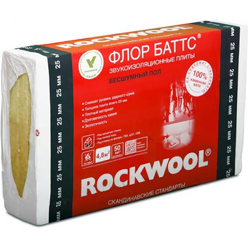 Минеральная вата ROCKWOOL Флор Баттс (1000х600х150) 2 шт (1,2 м2, 0,18 м3) в упаковке – ТСК Дипломат