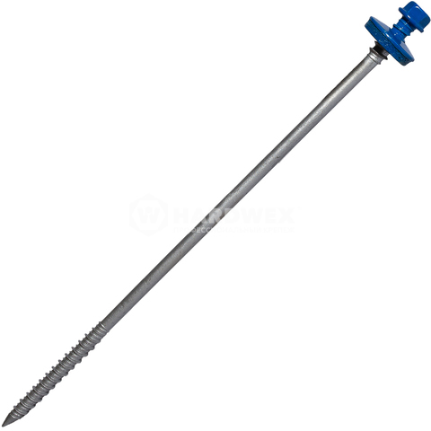 Шурупы для крепления сэндвич-панелей 7.0/6.3x210 мм RUSPERT (SILVER GREY), RAL 5005 сигнальный синий, 20 шт, Hardwex