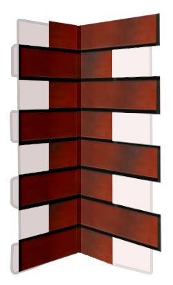 Внутренний угловой элемент фасадной термопанели Аляска Cherry glatt, 40 мм
