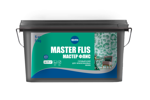 Готовый клей для всех флизелиновых обоев Master Flis, 10 кг, Kesto