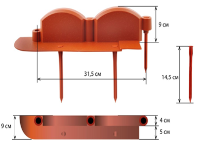 Садовый бордюр Волна коричневый, Стандартпарк