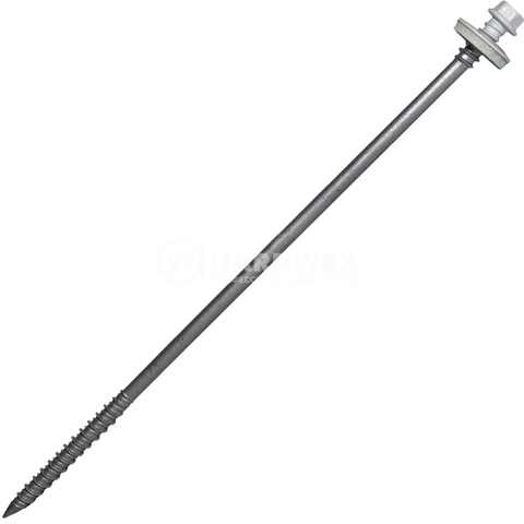 Шурупы для крепления сэндвич-панелей 7.0/6.3x210 мм RUSPERT (SILVER GREY), RAL 9016 транспортный белый, 20 шт, Hardwex