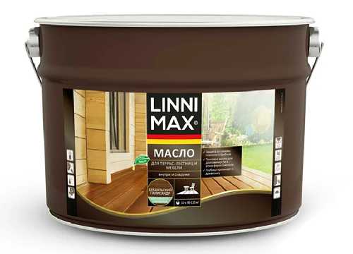 Средство (масло) защитно-декоративное для древесины LINNIMAX бразильский палисандр 9 л