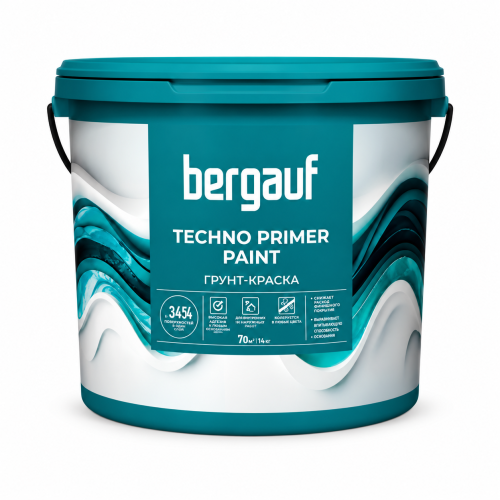 Грунт-краска водно-дисперсионная Techno Primer Paint (9 л/14,4 кг), Bergauf