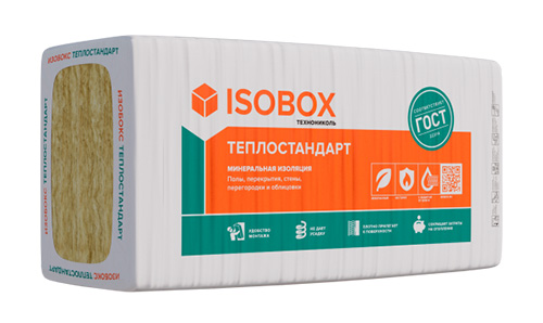 Мат минераловатный ISOBOX 40 P Теплостандарт, 65600x610x100 мм, 4,4 м2, Технониколь