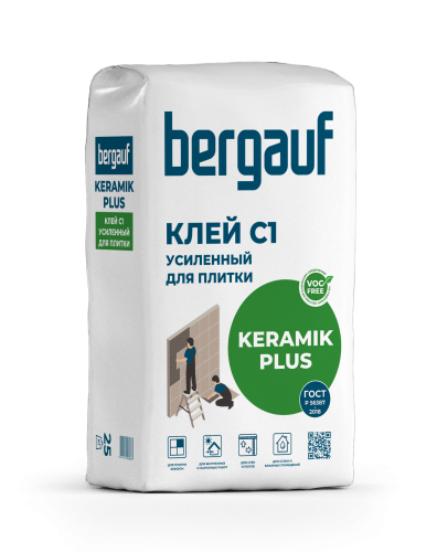 Keramik Plus C1 усиленный клей для керамической плитки, 25 кг, Bergauf