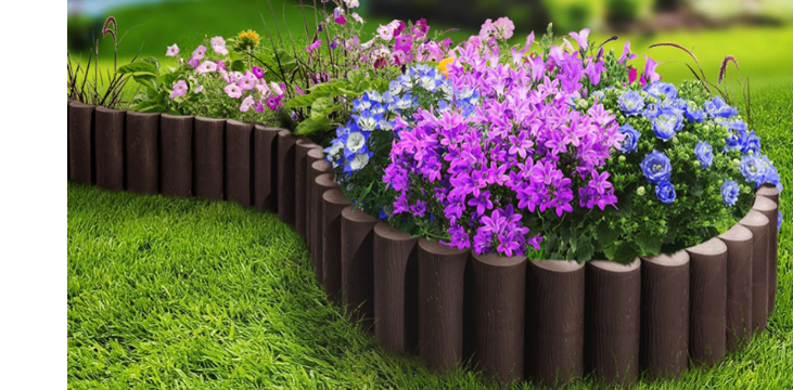 Ограждение Садовый конструктор коричневое, высота 21 см, Стандартпарк