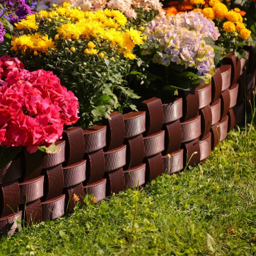 Садовое ограждение Плетенка коричневое, Стандартпарк
