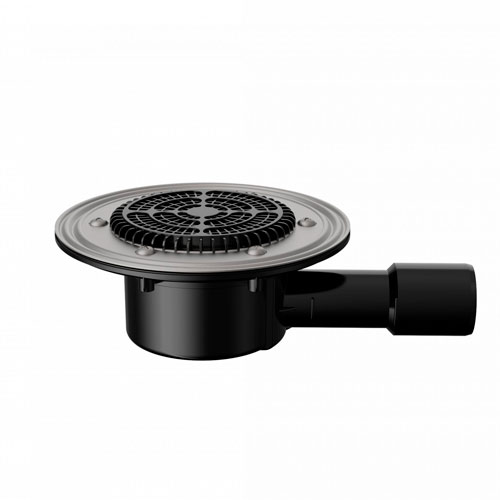 VB 510.1 F Воронка кровельная горизонтальная с плоским листвоуловителем для эксплуатируемых кровель, с прижимным фланцем