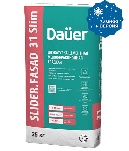 SLIDER FASAD 31 Slim Зима Штукатурка цементная мелкофракционная гладкая 25 кг