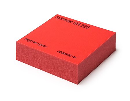 Эластомер Sylomer SR 220, красный, лист 1200 х 1500 х 25 мм, Acoustic Group