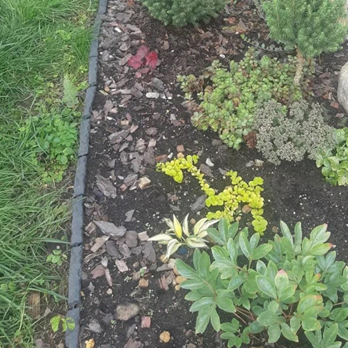 Декоративный бордюр Камешки Б-75.04.13-ПП 8201-Ч черный, высота 125 мм, 0,75 м, Стандартпарк