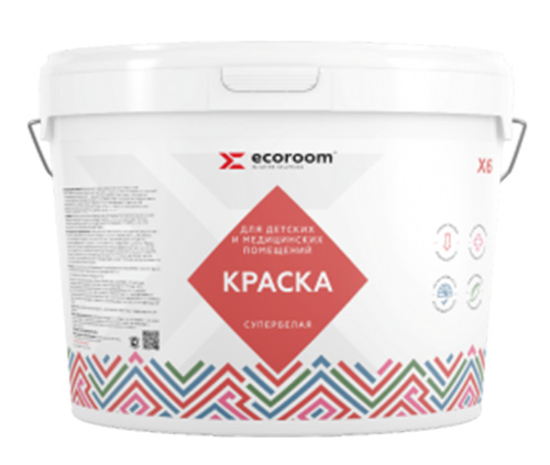Краска акриловая для детских и медицинских учреждений X-6, 14 кг ведро