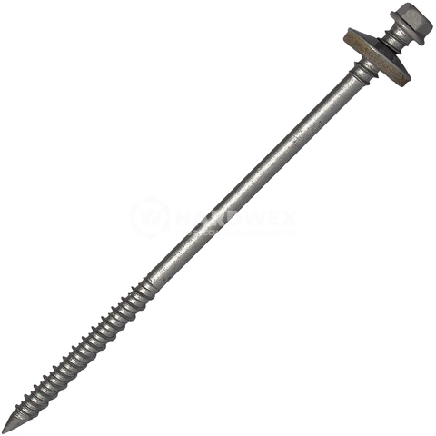 Шурупы для крепления сэндвич-панелей 7.0/6.3x140 мм RUSPERT (SILVER GREY), RAL 9006 бело-алюминиевый, 20 шт, Hardwex