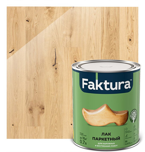 Лак FAKTURA паркетный полуматовый, банка 0,7 л