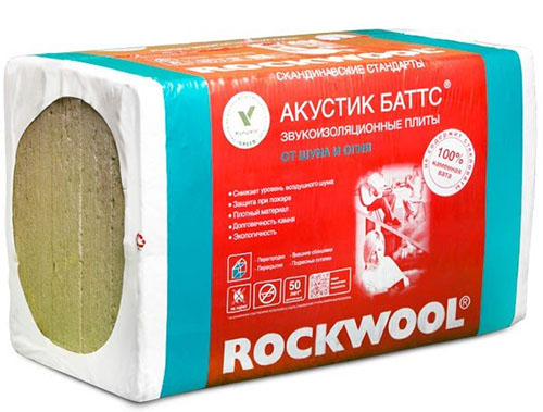Минеральная вата ROCKWOOL Акустик Баттс (1000х600х100) 5 шт (3 м2, 0,3 м3) в упаковке – ТСК Дипломат