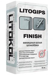 Финишная шпаклевка LITOGIPS FINISH, мешок, 15 кг, LITOKOL – ТСК Дипломат