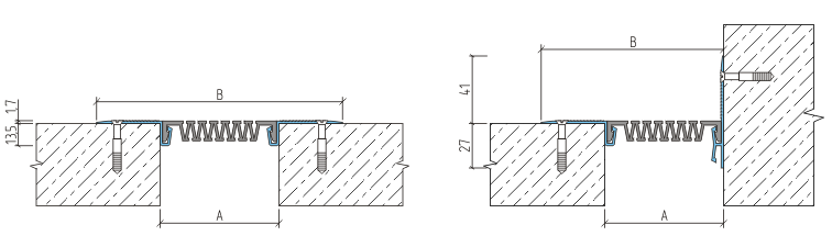 Накладной декоративный деформационный шов ДШС-0-УГЛ/100