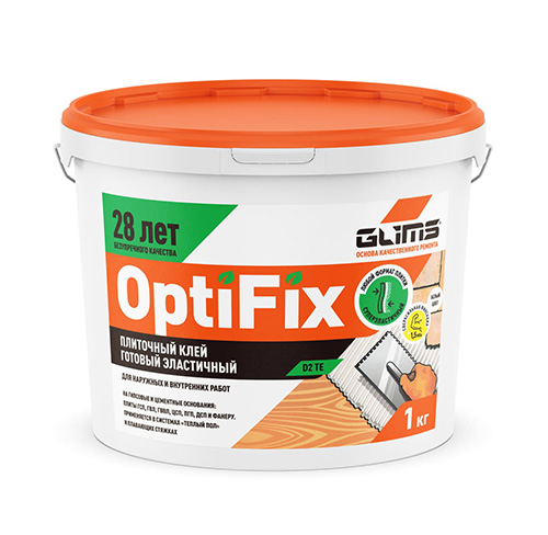 GLIMS OptiFix плиточный клей дисперсионный, водонепроницаемый, 1 кг
